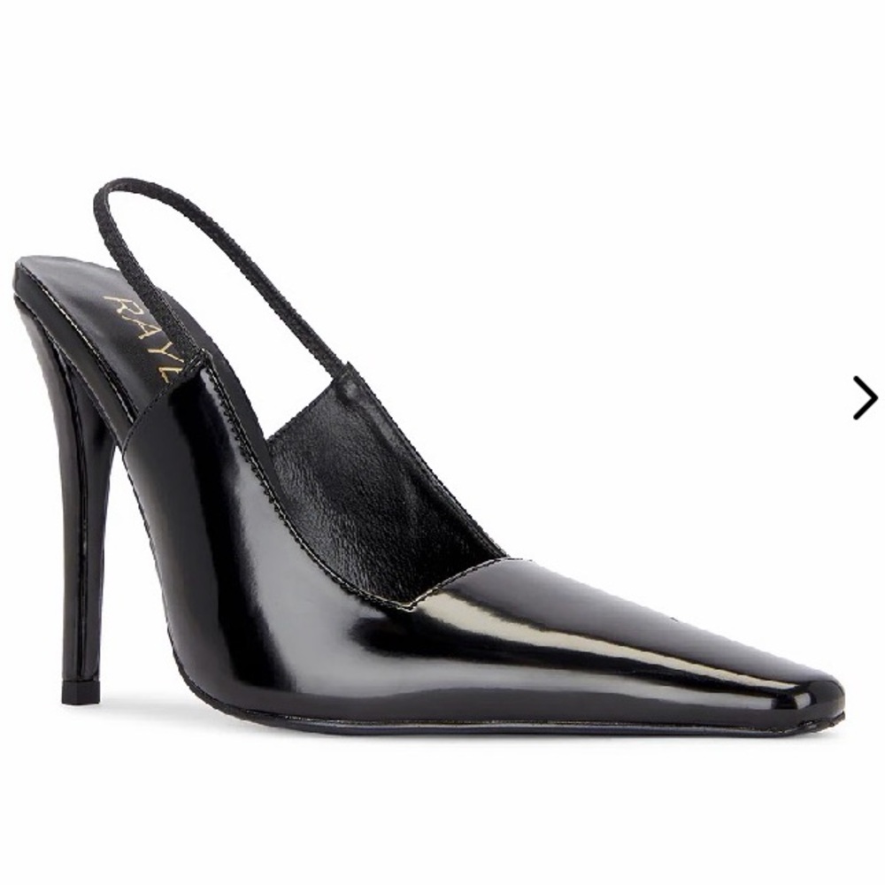 RAYE ELISA Pump Black Patent Leather Slingback Pointed toe heels